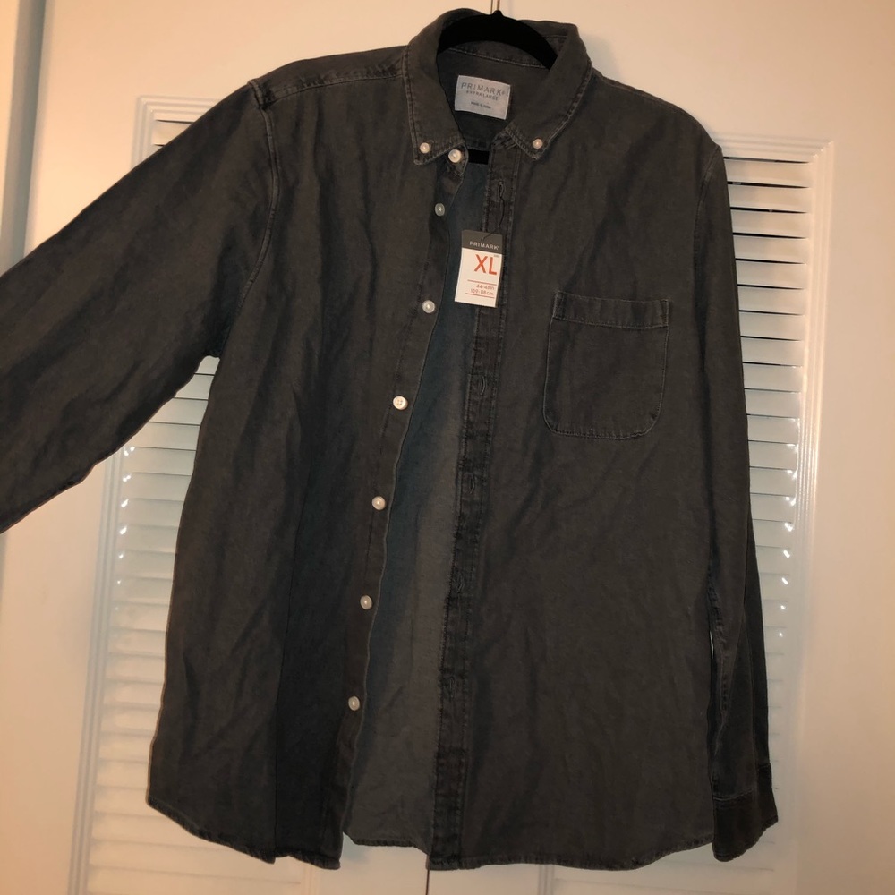 Gray primark button up NWT